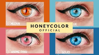 [Unboxing] HoneyColor contact lenses: Anime Blue, Pink, Gojo & Muzan