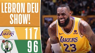 LEBRON DÁ SHOW DE ENTERRADAS, e LAKERS vencem os CELTICS - MELHORES MOMENTOS