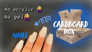 How To Make Fake Nails From A Cardboard Box | Diy Fake Nails At Home easy/fast