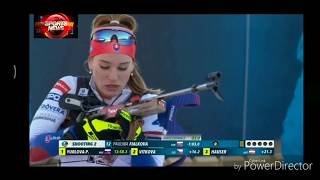 Anastasia Kuzmina winer Biathlon Women's sprint Holmenkollen 2019 Fialková ,Preuss