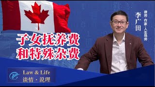 子女抚养费和特殊杂费【談情說理】溫哥華｜李廣田律師