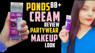 PONDS BB+ CREAM REVIEW /No Foundation No Concelear /Party Makeup Look /BEST BB CREAM/UNDER RS. 80