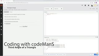 (Archived) Codewars 8 kyu Third Angle of a Triangle JavaScript