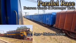 Parallel Arrival of Passenger \u0026 Goods Train at Achnera Junction