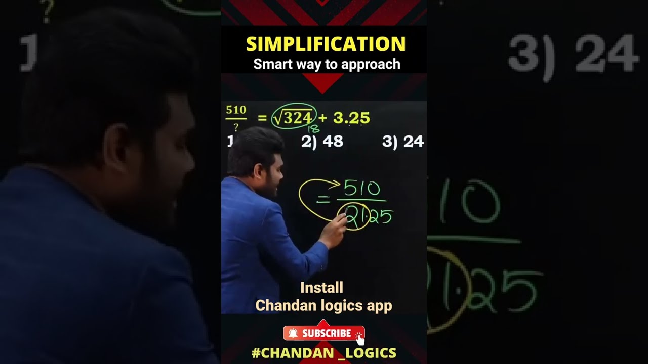 Smart Way To Approach Simplification Questions | Chandan Logics ...