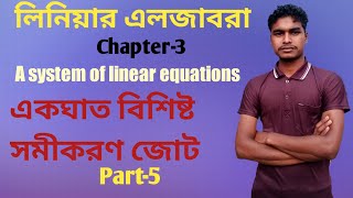 05||A system of linear equations lecture in bangla honours 1st year একঘাত বিশিষ্ট সমীকরণ জোট অনার্স