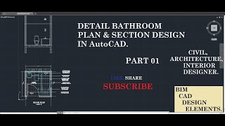 Bathroom Design with Details in AutoCAD | Details of a Bathroom Part 01