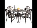 Indoor and Outdoor Bronze Dining Set 4 Chairs with 1 Table Bistro Patio Cast Aluminum.