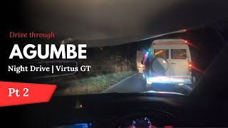 Volkswagen Virtus GT Night Drive Through Agumbe Ghat | Crawling Behind Trucks in the Dark | POV