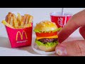 Miniature McDonald's Burger with Fries & Coke | ASMR Cooking Mini Foods Sounds