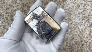 Japanese Zippo Plated Silver Amano Yoshitaka Final Fantasy Lighter 04_001F