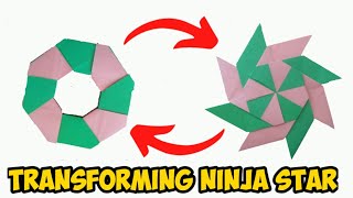how to make a  transforming Ninja Star | Origami | ninja star transformation | in 4 minutes |