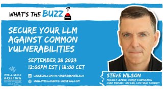 Secure Your LLM Against Common Vulnerabilities — What's the BUZZ? (Guest: Steve Wilson)