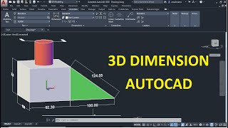 ضبط الأبعاد على شكل ثلاثى الأبعاد |  Dimension 3D Autocad 2020