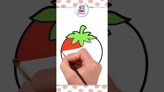 Tomato बनाना सीखें #shorts - How to Draw Fruits and Vegetables Easy #short #drawing #youtubeshorts