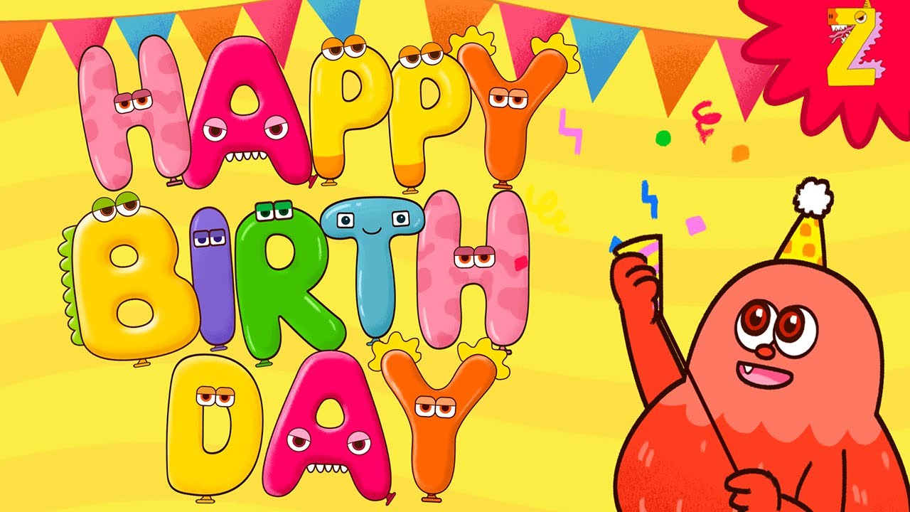 Happy Birthday Song, ABC Monsters! Kids Dance L Nursery Rhymes For Kids ...