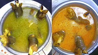 ಕುರಿ ಕಾಲು ಸೂಪ್ ಮತ್ತು ಸಾಂಬರ್ ರೆಸಿಪಿ/mutton paya leg soup and samber recipe/spicy and healthy leg soup