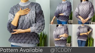 How to Crochet: Basket Weave Sweater | Pattern \u0026 Tutorial DIY