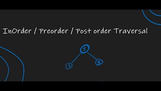 Binary Tree Traversals: InOrder, PreOrder, PostOrder Traversals with Python code.