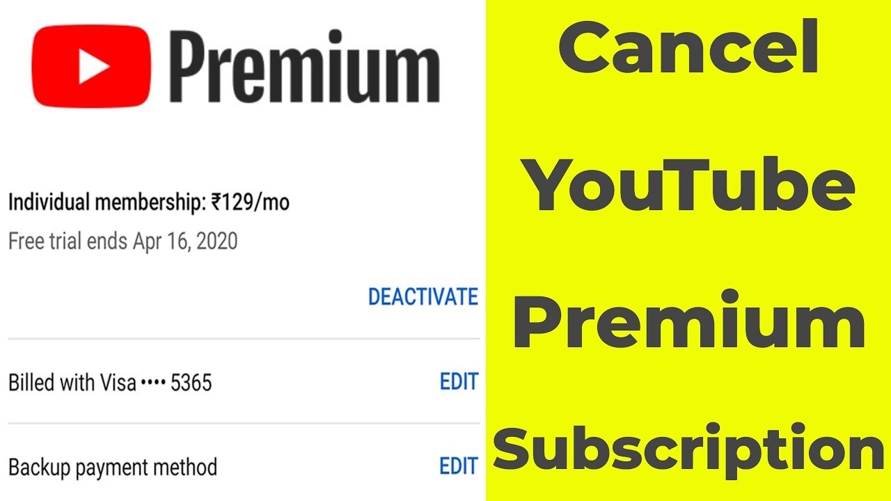 How To Cancel Youtube Premium Subscription Stop Youtube Paid ...