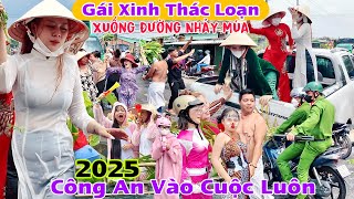 Quá Căng Gái Xinh Tràn Xuống đường Thác Loạn nhảy múa công an vào cuộc tại lễ hội làm chay tầm vu