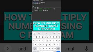 Multiply Two Numbers Using C Coding Tutorial #codingc