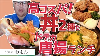 【湖国のグルメ】わをん【絶品地鶏そぼろ丼＆高コスパ特盛海鮮丼】