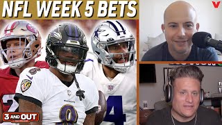 NFL Week 5 Bets: Cowboys-49ers, Ravens-Steelers, Saints-Patriots, Panthers-Lions | 3 & Out