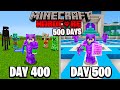 I Survived 500 Days in HARDCORE Minecraft...