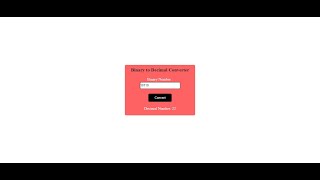 Binary to decimal Converter | Js Project