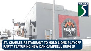 St. Charles restaurant to hold Lions playoff party featuring new Dan Campbell burger