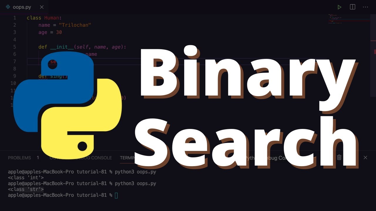 [38] Binary Search Algorithm In Python | Python Project #5 - YouTube