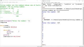 Strong Number Program in Python || Using while loop || CodeWithCoder