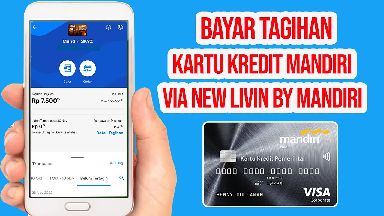 Cara Bayar Tagihan Kartu Kredit Mandiri Via New Livin By Mandiri - YouTube