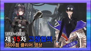 [소녀전선:뉴럴 클라우드] 제 15차 고장협의[해결사덱] 3600점 클리어 영상