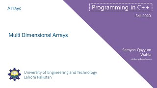 Multi-Dimensional Arrays in C++ | Urdu/ Hindi