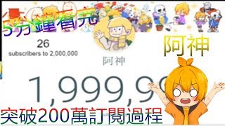 🔥阿神突破200萬訂閱的瞬間!!!!!!!!!!🔥