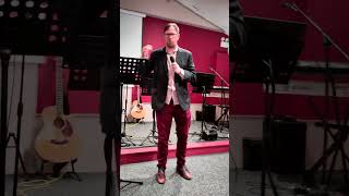 Evangelist Reggie Van Dinter preaching at The Bridge Church Dinnington