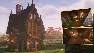 Minecraft cozy medieval library | Tutorial
