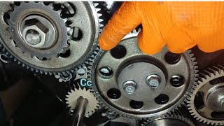 Nissan Patrol ZD30 engine Timing gear and chain Marks and cylinder head disassembly