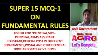 SUPER 15 MCQ-1 ON FUNDAMENTAL RULES