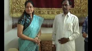 KCR With Vijayashanthi taking blessing