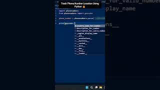 Track Phone Number Location Using Python 🤩 #bloopa #shorts