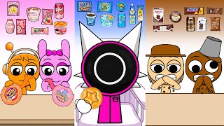 Incredibox Sprunki - SQUID GAME Color Emoji Mukbang Convenience Store Food Mukbang Animation