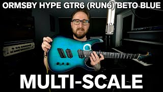 Ormsby Hype GTR 6 (Run 6) Beto Blue Fan-Fret Multiscale Baritone Electric Guitar