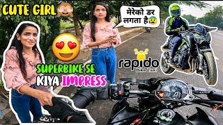 Apni Superbike Se Karwayi *RAPIDO* Ride🔥|| Cute Girl Hogyi *IMPRESS*😍💞