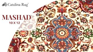 Masterpiece Semi  Antique Signed Medallion Design With Silk Foundation Persian 10 x 12 Mashad Rug