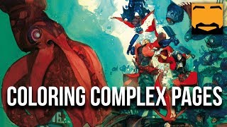 How to Color COMPLEX Pages and Panels! 🎨 a comic book coloring tutorial