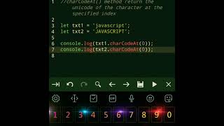 charCodeAt( ) method in javascript - javascript tutorial #javascript #javascripttutorial #Shorts