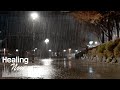 Heavy Rainsounds on a night when everyone is asleep - nature's white noise for deep sleep and rest